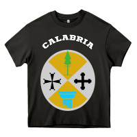 Asphalt Calabria Coat of arms  Flag souvenir Italy Heavy Core Tee - longCreatives