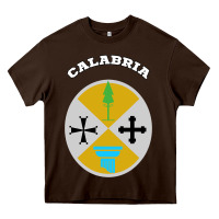 Chocolate Brown Calabria Coat of arms  Flag souvenir Italy Heavy Core Tee - longCreatives
