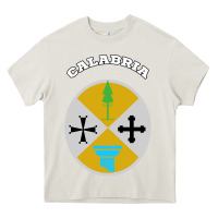 Cream Calabria Coat of arms  Flag souvenir Italy Heavy Core Tee - longCreatives