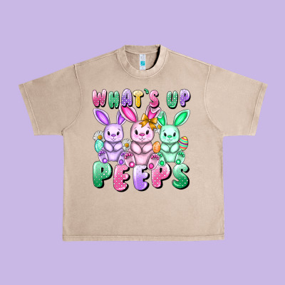 What's Up Peeps Easter Bunnies Easter Day Urban Heavy Tee Designed By Cowgirlartshop