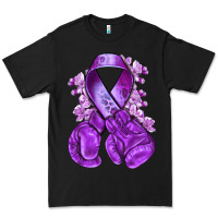 Black purple ribbon with boxing gloves Premium Tee - NancyCooperArtShop