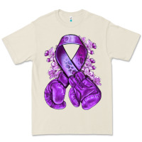 Bone purple ribbon with boxing gloves Premium Tee - NancyCooperArtShop