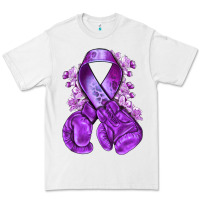 White purple ribbon with boxing gloves Premium Tee - NancyCooperArtShop