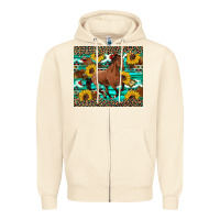 Sandshell western horse sunflowers Zipper Hoodie - Artiststas