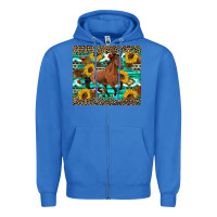 True Royal western horse sunflowers Zipper Hoodie - Artiststas