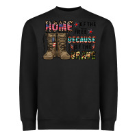 Black home of the free beacause of the brave Heavyweight Sweatshirt - CowhideDigitalArt