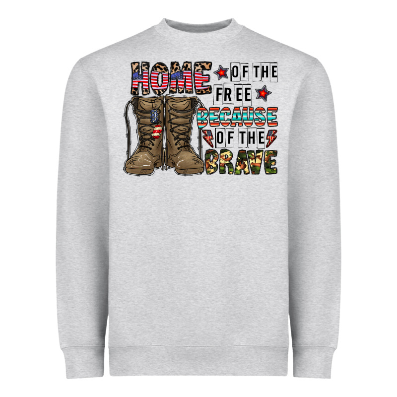 Home Of The Free Beacause Of The Brave Heavyweight Sweatshirt by CowhideDigitalArt | Teevron