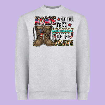 Home Of The Free Beacause Of The Brave Heavyweight Sweatshirt Designed By Cowhidedigitalart