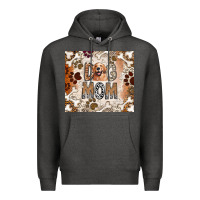 Charcoal Heather Dog Mom Premium Hoodie - CowhideDigitalArt