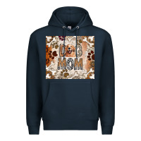Navy Dog Mom Premium Hoodie - CowhideDigitalArt