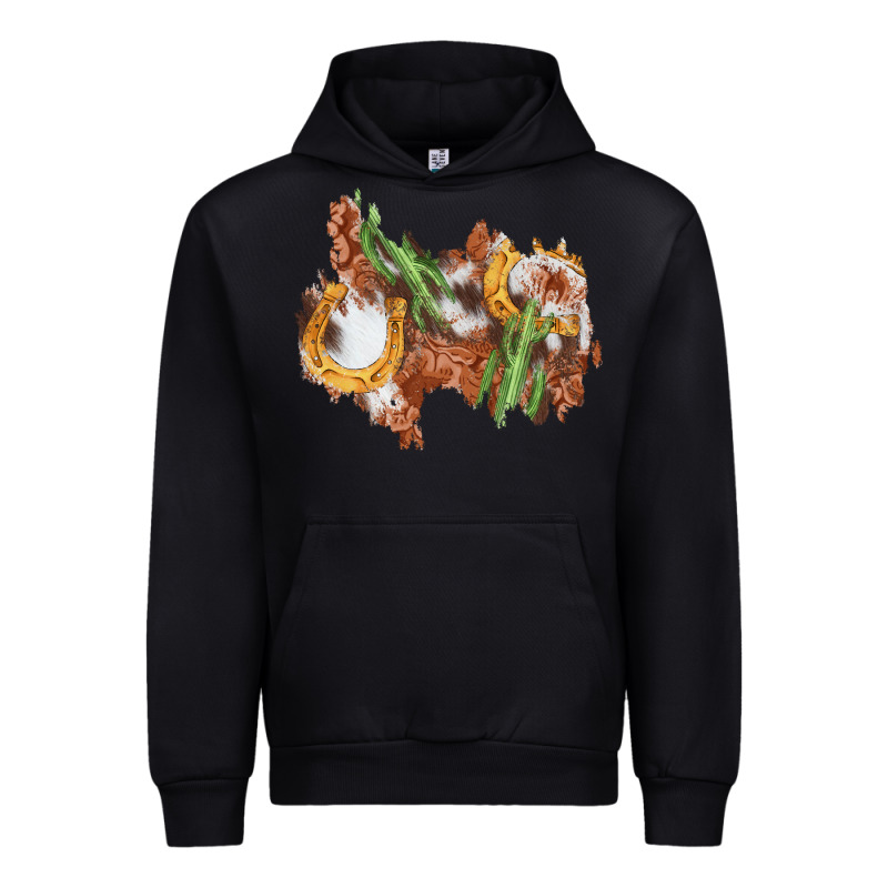 Horseshoe Cowhide Cactus Patch Urban Hoodie by AdoDesignShop | Teevron