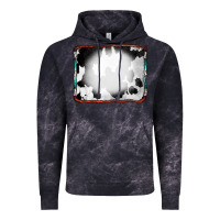 Cloud Black Cowhide Background with Bleach Serape Frame Vintage Hoodie - CowCowDesign