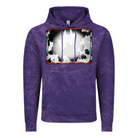 Cloud Purple Cowhide Background with Bleach Serape Frame Vintage Hoodie - CowCowDesign
