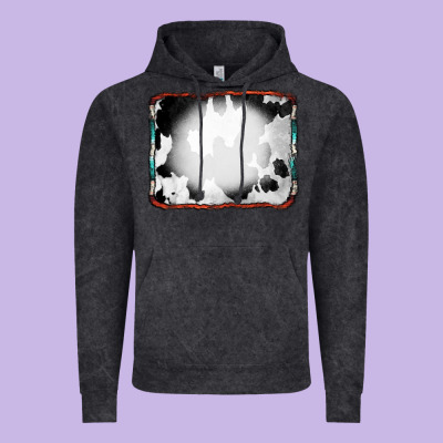 Cowhide Background With Bleach Serape Frame Vintage Hoodie Designed By Cowcowdesign