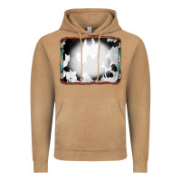 Vintage Camel Cowhide Background with Bleach Serape Frame Vintage Hoodie - CowCowDesign