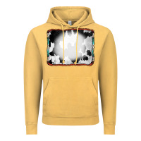 Vintage Mustard Cowhide Background with Bleach Serape Frame Vintage Hoodie - CowCowDesign