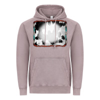 Vintage Zinc Cowhide Background with Bleach Serape Frame Vintage Hoodie - CowCowDesign