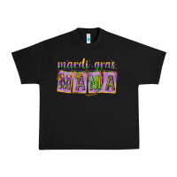 Black Mardi Gras Mama with Beads Urban Heavy Tee - HowdyJamesFarm