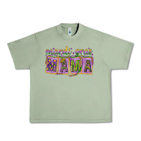 Oil Green Mardi Gras Mama with Beads Urban Heavy Tee - HowdyJamesFarm