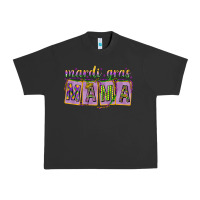 Pigment Black Mardi Gras Mama with Beads Urban Heavy Tee - HowdyJamesFarm