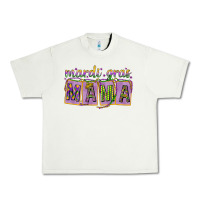 Pistachio Mardi Gras Mama with Beads Urban Heavy Tee - HowdyJamesFarm