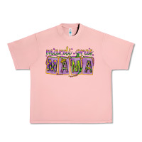 Salmon Mardi Gras Mama with Beads Urban Heavy Tee - HowdyJamesFarm