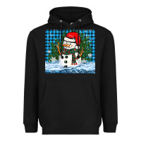 Black snowy christmas snowman Heavyweight Hoodie - BarkalooDesign