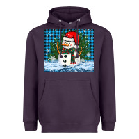Plum snowy christmas snowman Heavyweight Hoodie - BarkalooDesign