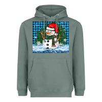 Sage snowy christmas snowman Heavyweight Hoodie - BarkalooDesign
