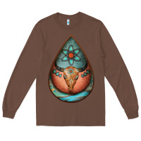 Chestnut teardrop tooled leather bullskull earrings Long Sleeve Tee - Jasminsmagicworld