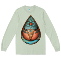 Matcha teardrop tooled leather bullskull earrings Long Sleeve Tee - Jasminsmagicworld