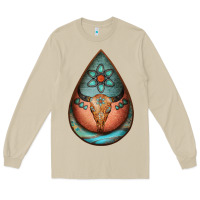 Mushroom teardrop tooled leather bullskull earrings Long Sleeve Tee - Jasminsmagicworld