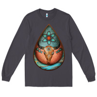 Smoke teardrop tooled leather bullskull earrings Long Sleeve Tee - Jasminsmagicworld