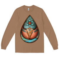 Toasted Coconut teardrop tooled leather bullskull earrings Long Sleeve Tee - Jasminsmagicworld
