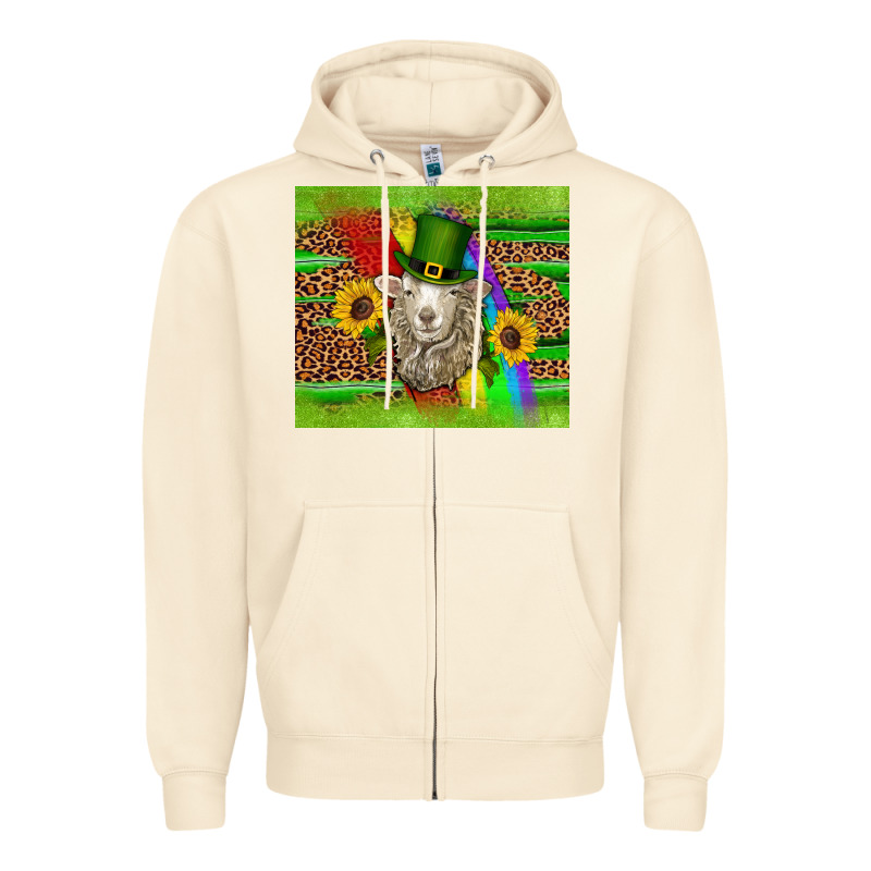 St Patricks Sheep Sunflowers Rainbow Serape Leopard Glitter Zipper Hoodie by Artiststas | Teevron
