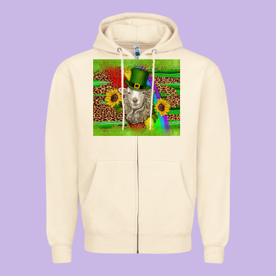 St Patricks Sheep Sunflowers Rainbow Serape Leopard Glitter Zipper Hoodie Designed By Artiststas