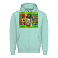 Seafoam st patricks sheep sunflowers rainbow serape leopard glitter Zipper Hoodie - Artiststas