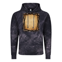 Cloud Black Burlap and Leopard  Black Frame Vintage Hoodie - CowCowDesign