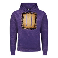 Cloud Purple Burlap and Leopard  Black Frame Vintage Hoodie - CowCowDesign