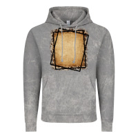 Cloud Rock Burlap and Leopard  Black Frame Vintage Hoodie - CowCowDesign