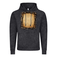 Vintage Black Burlap and Leopard  Black Frame Vintage Hoodie - CowCowDesign