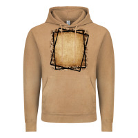 Vintage Camel Burlap and Leopard  Black Frame Vintage Hoodie - CowCowDesign