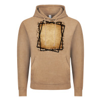 Vintage Coffee Burlap and Leopard  Black Frame Vintage Hoodie - CowCowDesign