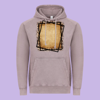 Burlap And Leopard  Black Frame Vintage Hoodie Designed By Cowcowdesign