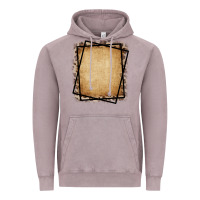 Vintage Zinc Burlap and Leopard  Black Frame Vintage Hoodie - CowCowDesign