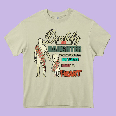 Daddy And Daughter Not Always Eye To Eye But Always Heart To Heart Heavy Core Tee Designed By Bettercallsaul