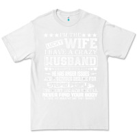 White i am a lucky wife i have a crazy husband valentine gift Premium Tee - longCreatives