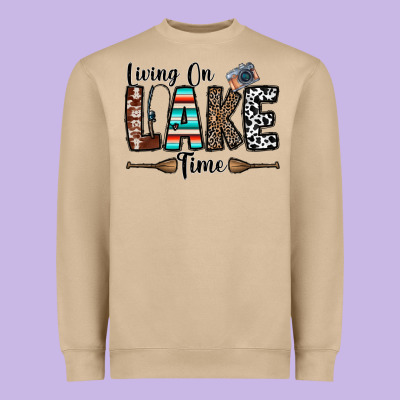 Living On Lake Time Heavyweight Sweatshirt Designed By Cowhidedigitalart