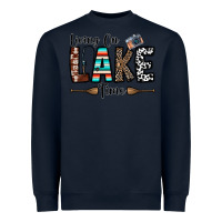 Navy living on lake time Heavyweight Sweatshirt - CowhideDigitalArt
