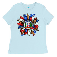 Baby Blue dominican sunflower Ladies Tee - texasbilliewilder